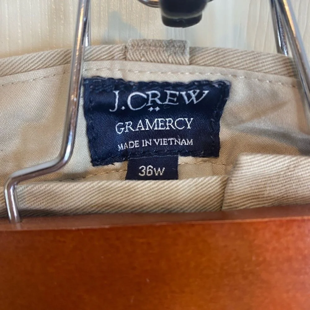 Mens‎ J Crew Gramercy Khaki Color Chino Shorts size 36 Like New